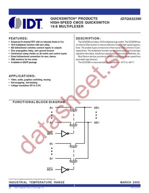 IDTQS32390QG datasheet  